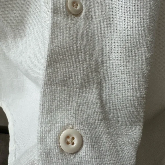 Corridor NYC Men's Hopsack White Casual Button Down Shirt in Medium - Picture 9 of 14